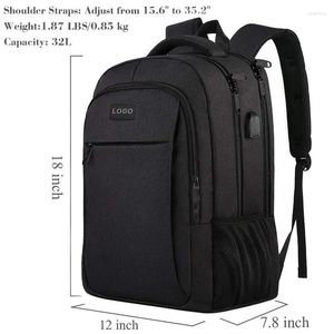 Laptop unissex de mochila com bolso interno de grande capacidade e porta de carregamento USB para viagens de negócios