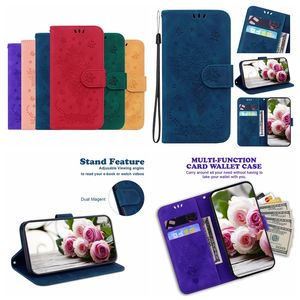 Flower PU Skórzane portfele skrzynki dla Samsung S23 Fe A25 5G Huawei Honor 90 Pro 90 Lite Google 8 Pro 7 7a One Plus Nord 3 Floral Cash Card Slot Uchwyt Flip Cover torebka