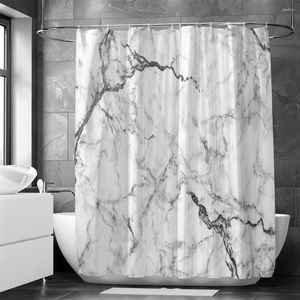 Curtain Modern Marble Printed Shower With Hooks Bathroom Accessories Waterproof Partition Curtains Sets Full Set Products Home