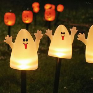 Halloween Pumpkin Light Spooky Solar-powered Decor Ghost Led Lights For Outdoor Garden Terrace Waterproof