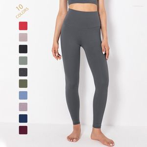Kvinnors leggings ihåliga sömlösa yogaställningar Sport kläder kvinnor svart träning gym byxor fitness byxa fast färg