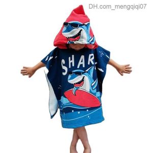 Handtücher Roben Happy Flöte Cartoon Kinder Hoodie Baby Bad Baby Bad Handtuch Baumwolljungen und Mädchen Strand Dinosaurier Ecke Z230819