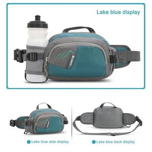 Outdoor -Beutel Fanny Pack Nylon Sport Taillenbeutel mit Flaschenhalter Waterdicht für Radfahren laufen Wanderhydratjoggen