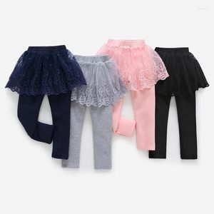 Calça 2023 crianças garotas leggings primavera outono crianças renda tutu saia pant menina casual slim dança