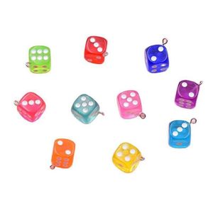 Charms 3D Dice Pendants 10st/Lot för att göra smyckesfynd som skapar söta örhängen halsband mti färg handgjorda tillbehör 14 x dro dhveq