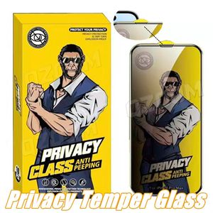 0,33 mm sekretess Tempererad glasfilm Anti Statisk hög aluminiumskärmskydd Anti Spy Peeping med dammförebyggande för iPhone 15 Pro Max 14 13 12 11 XR XS 8 7 6