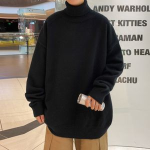 Men's Sweaters Knitted Warm Sweater Men Turtleneck Loose Casual Pullovers Bottoming Shirt Autumn Winter Solid Color 230817