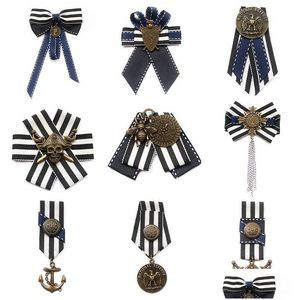 Pins Brooches British Plated Trendy Anchor Lovers Brooch Female Navy Wind Badge Male College Suit Pin Gift Drop Delivery Jewelry Dhgle