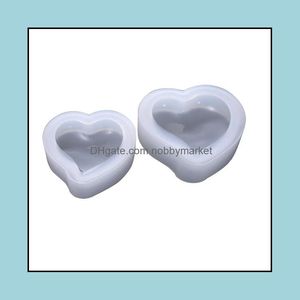 Moldes 3d Sile Heart Mold Resina Jóias pendentes de fabricação de argila Mod Clay Craft Craft DIY 3 Tamanho Clear Color Drop Deliver