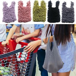 Storage Bags Magic Stretch Bag Expansion Foldable Reusable Grocery Elastic Paddy Pleated Flexible Mini For Shopping