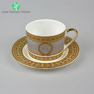 Mugs Coffee Cup and Saucers Mosaique AU 24 Gold Saucer Set High Tea Service Table Set 230817