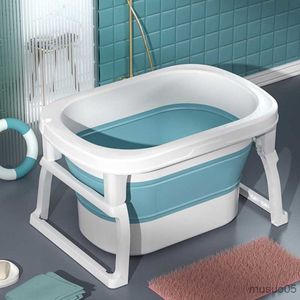 Bathing Tubs Seats Large Household Baby Bathtub Newborn Dual-use Portable Bathtub Folding Bath Basin Protection Bath Bucket R230818