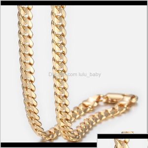 Catene Collane Pendenti gioielleria di gioielli MENS CUBAN LINK CUCCHANO CAGNA PIETTO GOLD RAGAZZO PER UOMINO HIPHOP GIOVILI GIORALI ALL'UPIO 4,5 mm 50 cm DH4LJ