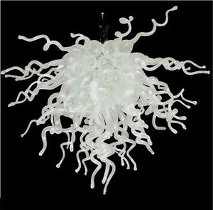 Moderna kinesiska ljuskronor Vit handblåst Murano -glasljus med tak Elegant designlamphäng