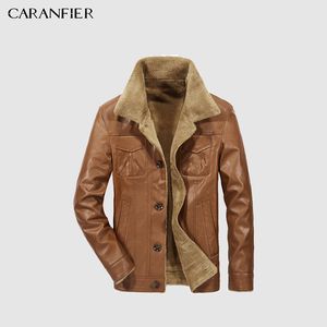 Мужские куртки Caranfier Mens Кожаные куртки мужская куртка PU Business Fasual Plus The With Witrd-Collared Winter Faux Biker Coats Wind Rase 3xl 230816