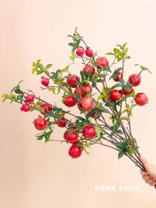 Decorative Flowers Simulated Pomegranate Fruit Decoration Living Room Porch Decorations Fake Branches And Bouquet Props