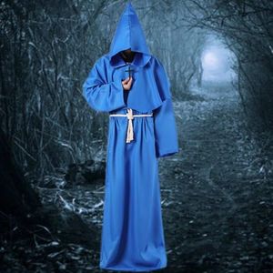 20SS Halloween Medieval Monk Cosplay Costume Set with Waist Straps
