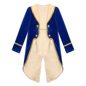 Jackets Toddler Kids Baby Boys Tailcoat Jacket Halloween Prince Cosplay Costume Long Sleeves Tuxedo Coat For Role Play Party Performance 230817