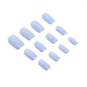 False Nails Sky Blue Square Ultra-tintura di unghie francese Set di manicure Materiale per la decorazione d'arte