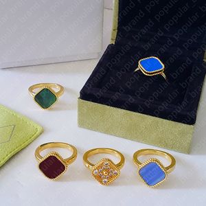 Hochwertige klassische Designerringe 4/vier Blattklee Ring Mode Frauenringe Mutter von Perlenringen Größe 5-9