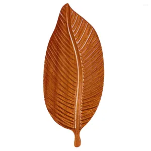 Plates Wood Tray Desktop Leaves Shape Fruits Serving Leaf Plate Home Jewelry Display Wooden Trays