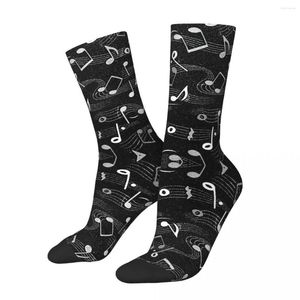 Men's Socks Musical Notes Harajuku Sweat Absorbing Stockings All Season Long Accessories For Man's Woman's Birthday Present