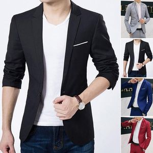 Men's Suits Casual Slim Fit Formal One Button Suit Blazer Coat Jacket Tops Mens Weddin Tuxedos Masculino M -3XL