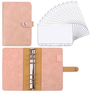 Заявка по расходам 12pcset Planner Notebook Binder Budger Planner Cash Convelope Binder A6 Книга карманного организатора с кожаной оболочкой PU 230817