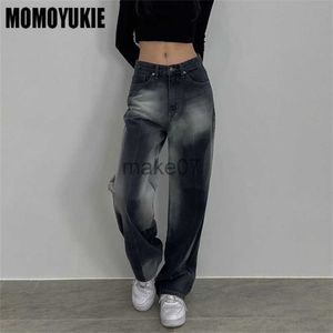 Frauen Jeans Frühling 2022 Womens Mode High Taille Wide Leg Jeans Baggy Frau Denim Capris Tie Dye Hosen Jeans Mom Jeans Hosen J230818