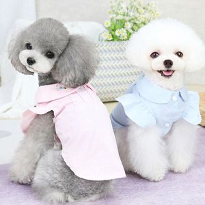 Köpek giyim ince kedi tişört mavi pembe uçan kollu köpek yavrusu sweatshirt gömlek yaz evcil hayvanlar kız kapüşonlu kıyafet chihuahua xxl