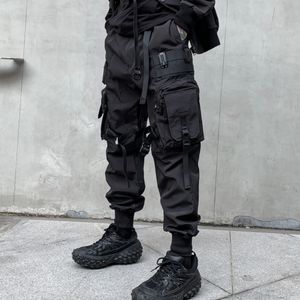 Jeans da uomo Multitasche Nastri Fasciatura Tattici Techwear Pantaloni cargo Uomo Harajuku Punk Hip Hop Pantaloni da jogging Pantaloni Casual Streetwear 230817