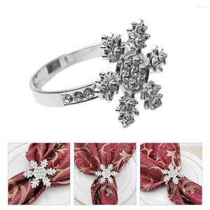 Table Cloth 12 Pcs Towel Buckle Napkin Party Rings Snowflake Buckles Holders Banquet Tableware Decor Christmas Mouth Circle Dinner