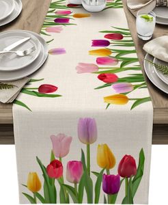 Table Runner Tulip Flower Table Runners Modern Tovaglia moderno Decorazioni per feste di matrimonio Casa DECORAZIONI DELLA PASSAGGIO DELLA PASSAGGIO 230817