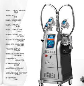 Máquina de enfriamiento de grasa criogénica 360, 4 mangos criogénicos, cavitación, máquina de congelación de grasa al vacío, equipo de reducción de grasa adelgazante corporal