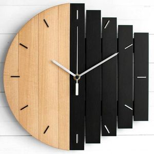 Wall Clocks Wooden Clock Modern Design Vintage Rustic Shabby Quiet Art Watch Home Decoration Accessories