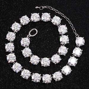 Factory Price Hip Hop Fine Jewelry Necklace 8mm 12mm 925 Sterling Silver D-vvs Diamond Moissanite Tennis Chain Bracelet Necklace