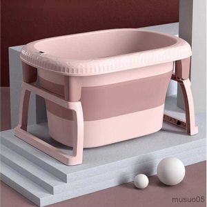 Bathing Tubs Seats Bathroom Barrel Large Baby Bathtub Real-time Sensing Folding Basin Plus High Insulation Bath Basin Stable Durable R230818
