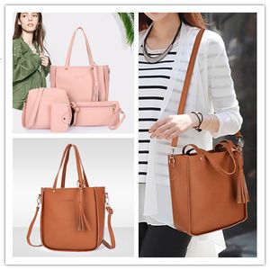 Kvällspåsar 4st Woman Bag Set Fashion Female Purse and Handbag Four-Piece Shoulder Bag Tote Messenger Purse PAG DROP 230818