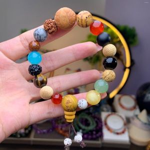 Strand mode sten färgglada pärlarmband kvinnor män meditation lycklig amulet smycken rund pärla gåva