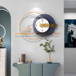 Väggklockor nordisk stil digital klocka sovrum unik kreativ metall stor stilig design horloge mural tillbehör