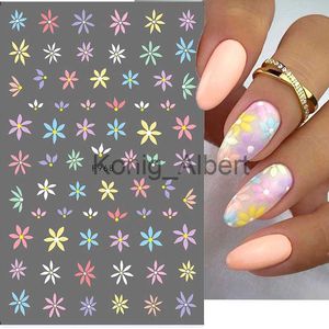 False Nails Nail Art Stickers Candy Colors Little Petals Florals Daisy Flowers Back Glue Nail Stickers Decoration For Nail Tips Beauty x0818