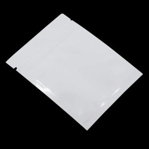 Folie Lebensmittelpaket Tasche Selbstversiegelung Schleuse Mylar Folienbeutel für Süßigkeitenkekse Snack Tee Verpackung 200pcs weißes Aluminium