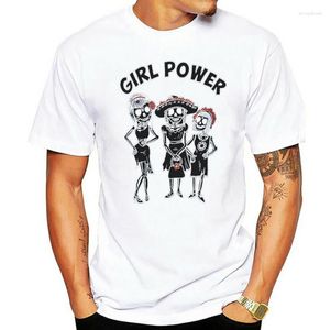 Camisetas masculinas Gril Power até o final unissex Black Tshirt Sugar Skull Tela Impressa Hand Painted Shirt Men