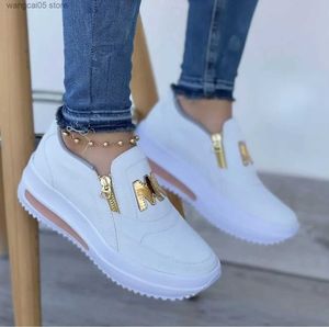 Scarpe eleganti da donna sneaker casual m con cerniera laterale stampata più dimensioni di scarpe vulcanizzate zapatillas mujer unoparato plataforma femminino t2308