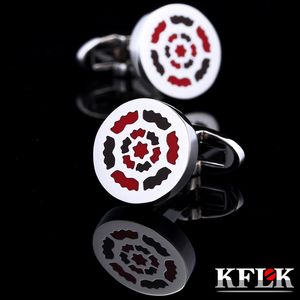 Cuff Links Kflk Jewelry Shirt francese gemelli per maschile per cuffie marchi Links di novità di lussuosa novità bottoni Red Red Red Holds di alta qualità 230818
