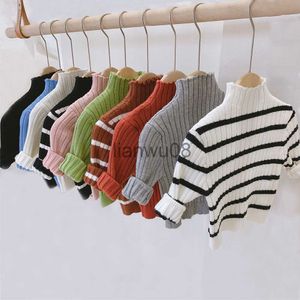 Pullover Winter Autumn Kids Sweaters Solid Girls Sweaters Toddler Baby Boys Pullover Turtleneck Boys Knitwear Kids Tops Children Clothing x0818