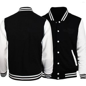 Jackets masculinos Black White Color Solid Color Casas de grandes dimensões de grandes dimensões casuais homens de beisebol da rua casaco quente lã quente