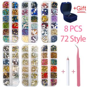 Nagelkonstdekorationer S Glitter Crystal Gems 3D Flatback Nails Tech levererar produkter Materialstenar Dekor Tillbehör Delar Charm 230816