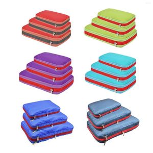 Storage Bags 3Pcs Compression Packing Cubes Expandable Reusable For Hiking Travel Camping