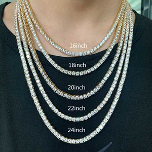 Myf Factory Wholesale Hip Hop Diamond Necklace Cuban Link Chain 925 Sterling Silver Natural Diamond Mosinite Diamonds Halsband